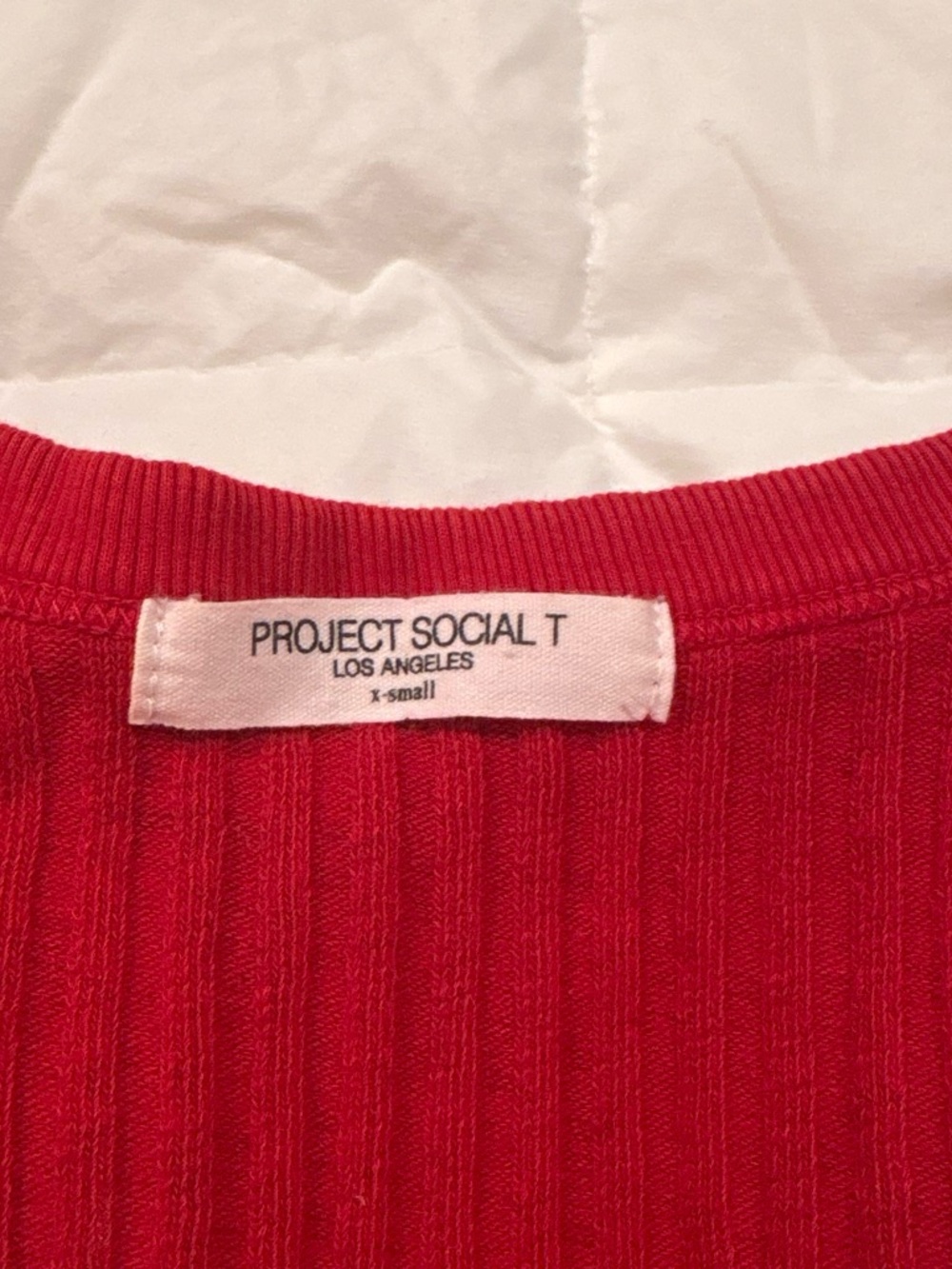 Project Social T Bright Red Ribbed Tank - Picture 2 of 3